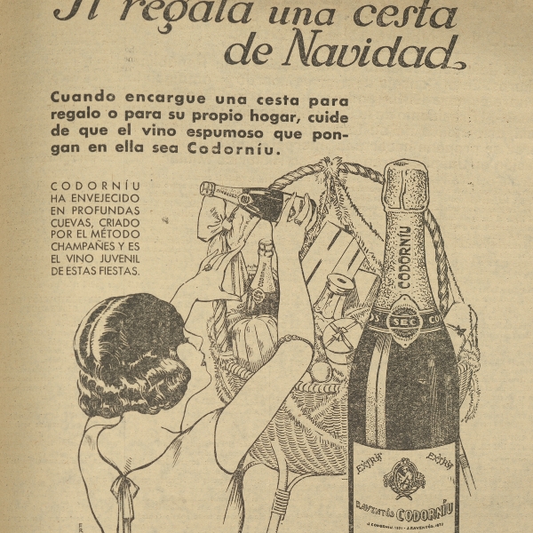 Vino espumoso Codorníu. Periódico El Popular, 1932