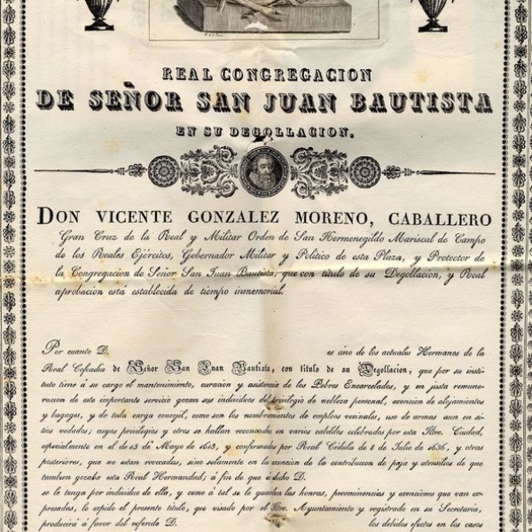 Congregación San Juan Bautista AACC Vol. 230 fol. 780. Año 1831